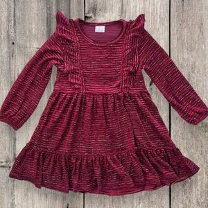 New Girls Boutique Maroon Ruffled Dress